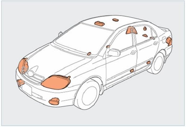 Vị trí lắp đặt đèn pha ô tô