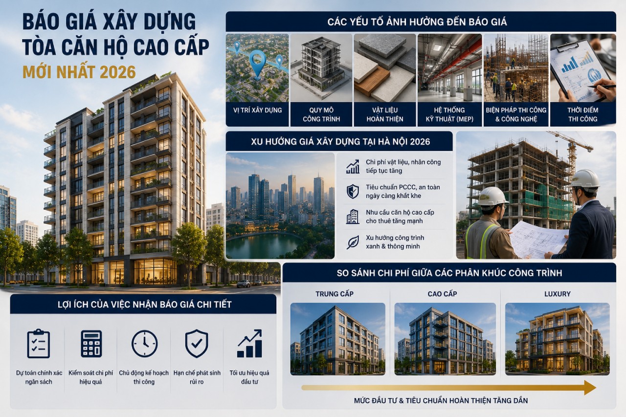 Báo Giá Xây Dựng Tòa Căn Hộ Cao Cấp Mới Nhất 2026