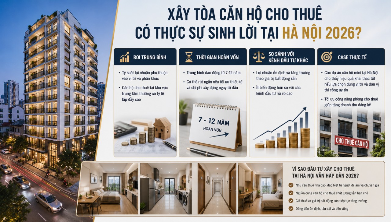 Xây tòa căn hộ cho thuê có thực sự sinh lời tại Hà Nội 2026?