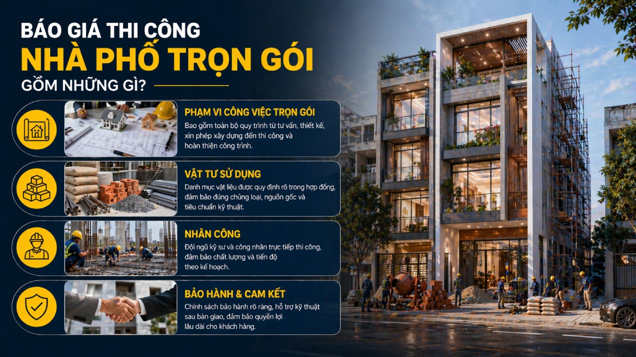 Báo giá thi công nhà phố trọn gói gồm những gì?