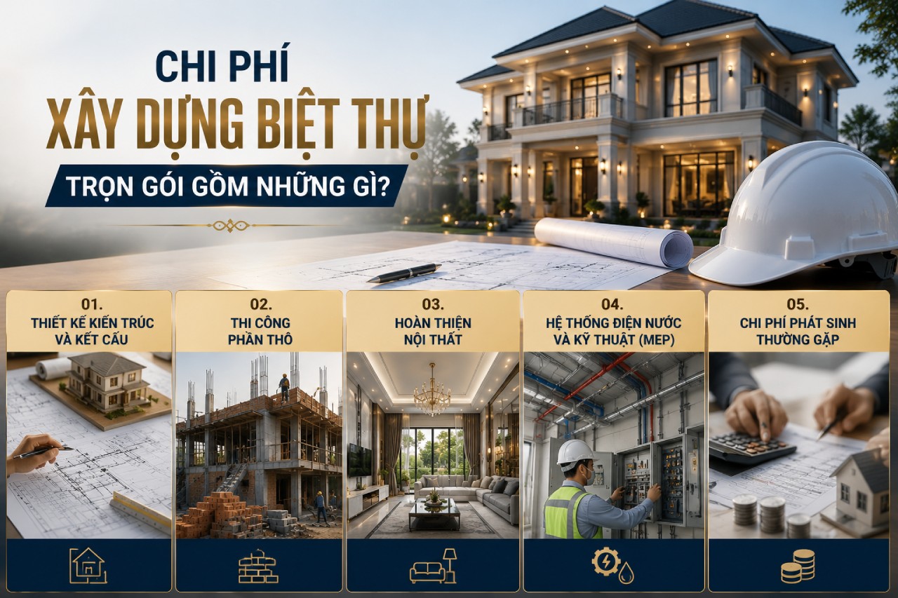 Báo giá xây dựng biệt thự mới nhất 2026 tại Hà Nội