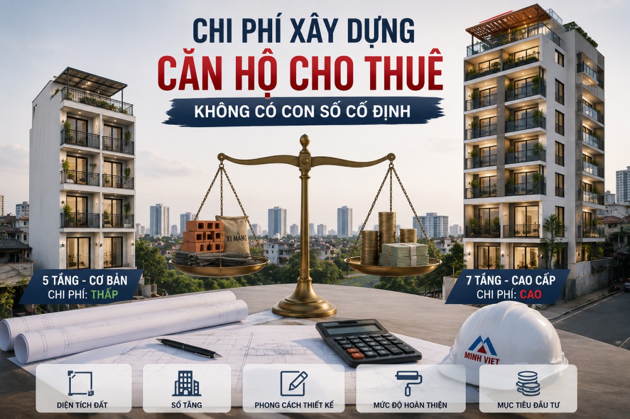Chi phí xây dựng căn hộ cho thuê không có con số cố định