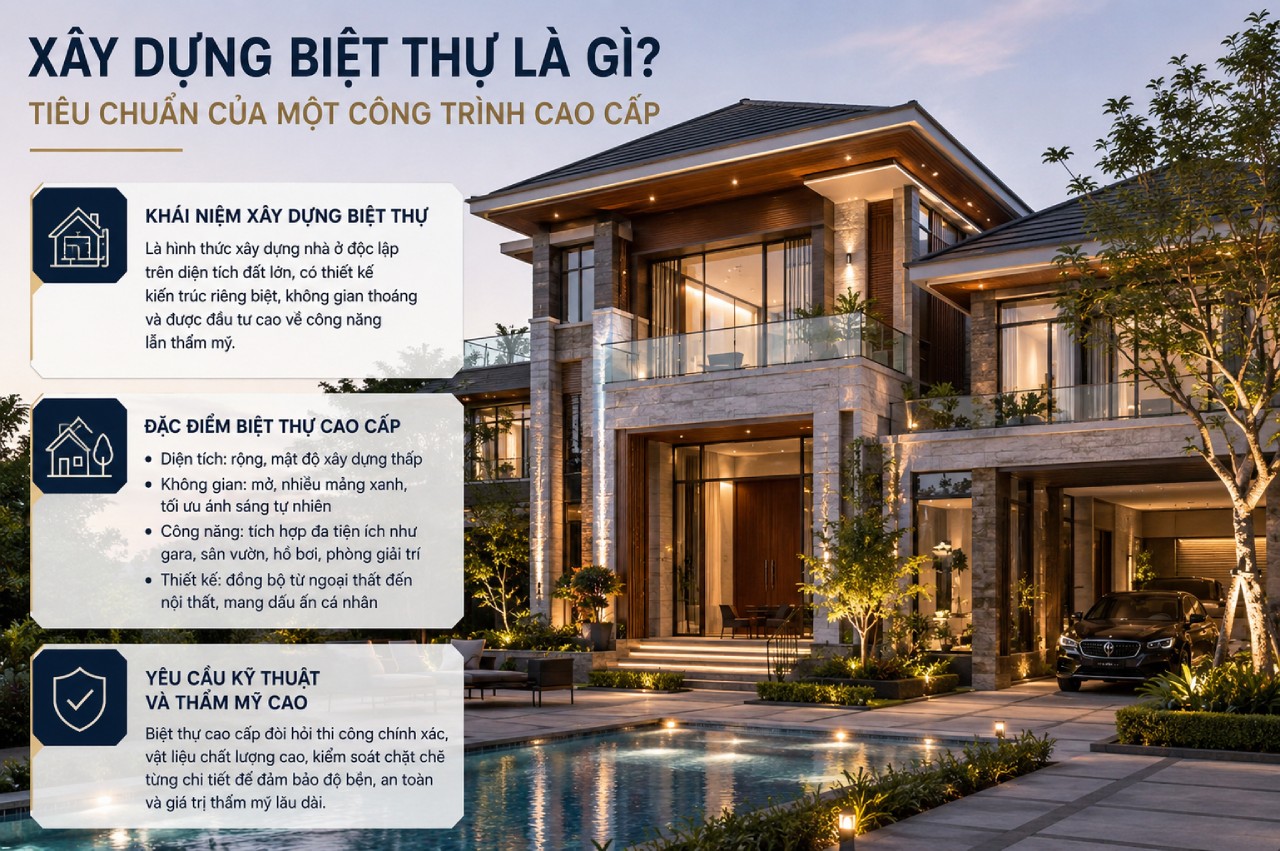 Xây dựng biệt thự là gì? Tiêu chuẩn của một công trình cao cấp