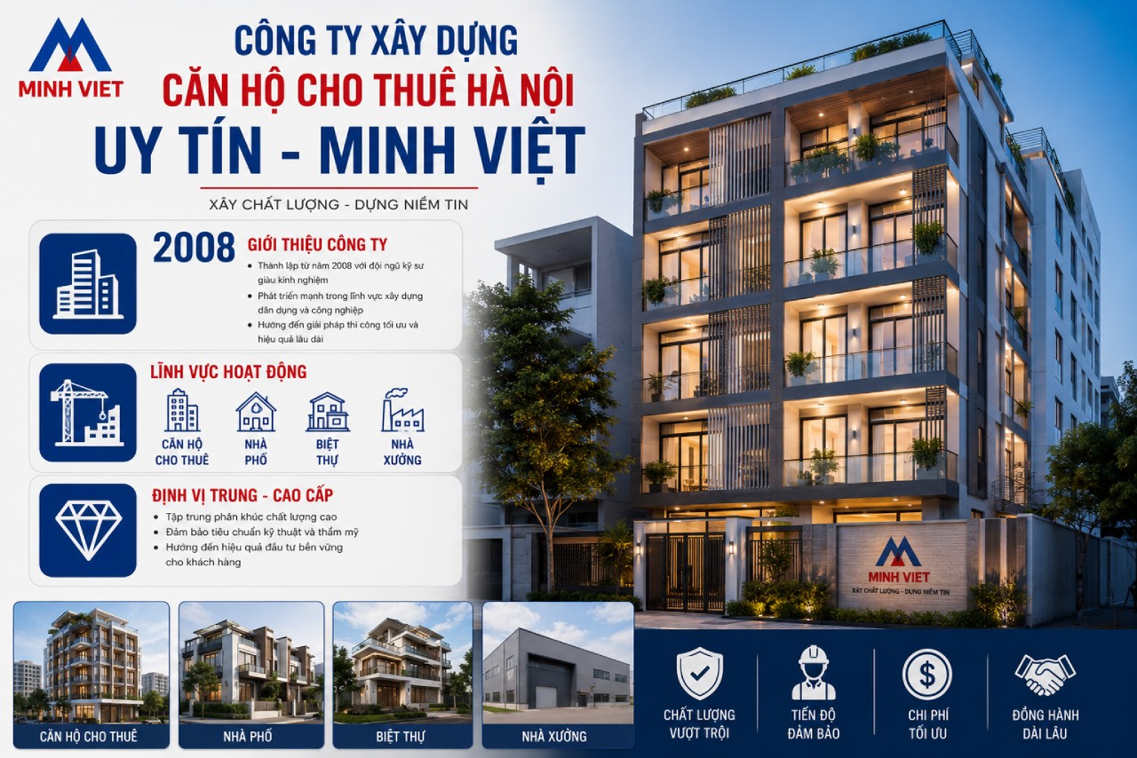 Công ty xây dựng căn hộ cho thuê Hà Nội uy tín - Minh Việt