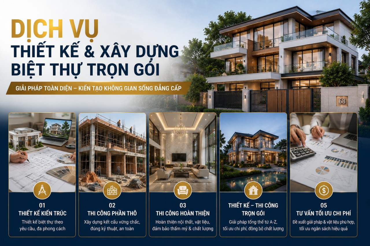 Công ty thiết kế xây dựng biệt thự gồm những dịch vụ gì