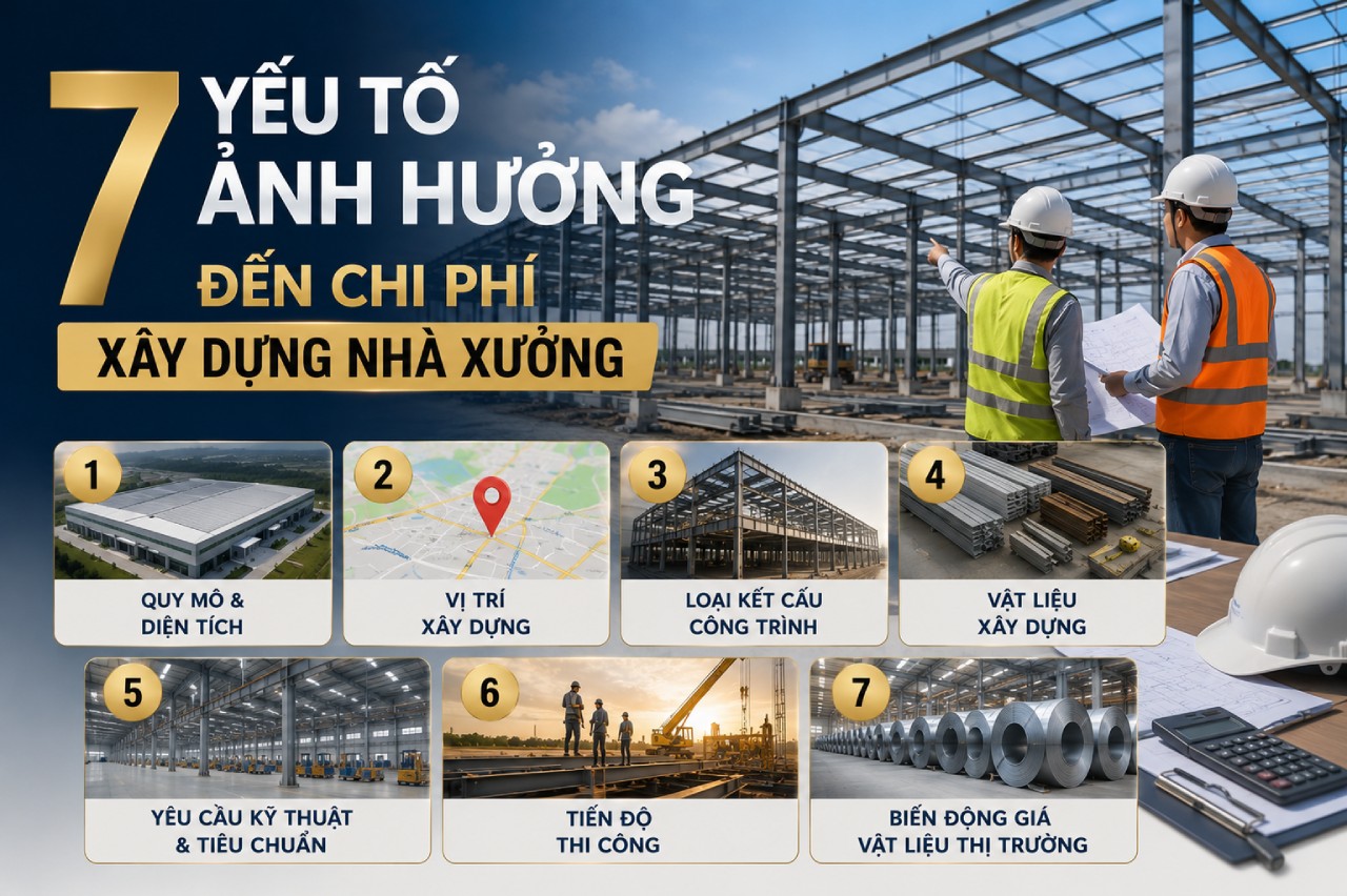 7 yếu tố ảnh hưởng đến chi phí nhà thầu xây dựng nhà xưởng