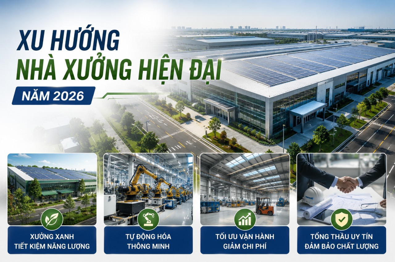 Xu hướng xây dựng nhà xưởng hiện đại năm 2026