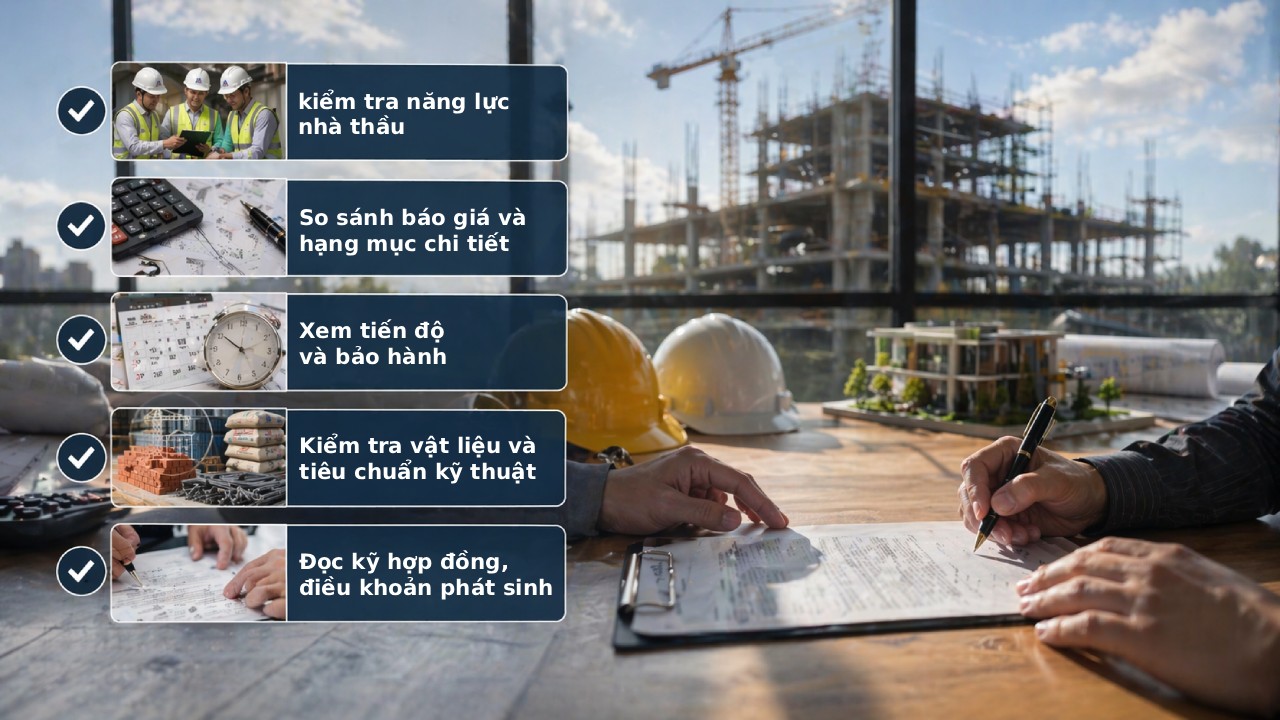 Checklist nhanh trước khi ký hợp đồng xây nhà trọn gói