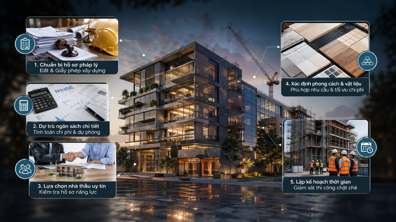Quy trình xây nhà trọn gói chi tiết từng bước từ A đến Z
