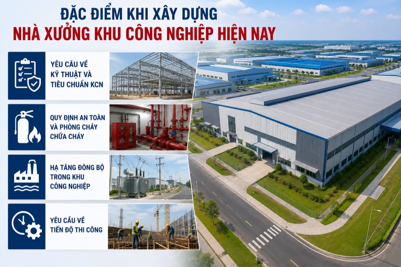 Đặc điểm khi xây dựng nhà xưởng khu công nghiệp hiện nay