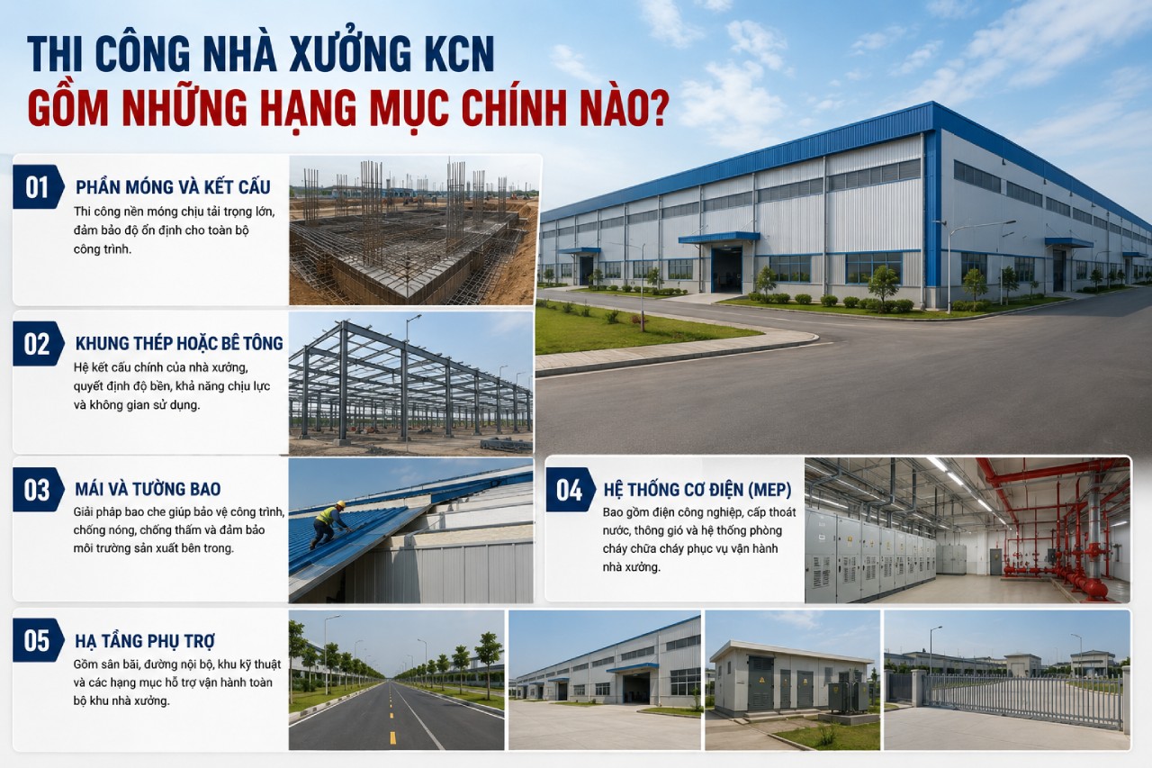 Đặc điểm khi xây dựng nhà xưởng khu công nghiệp hiện nay