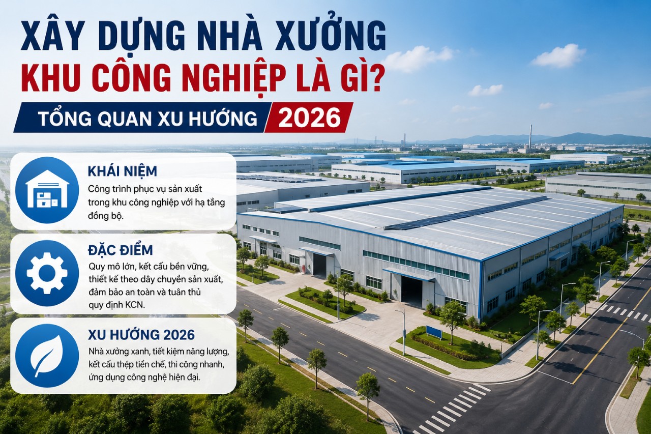 Xây dựng nhà xưởng khu công nghiệp là gì? Tổng quan xu hướng 2026