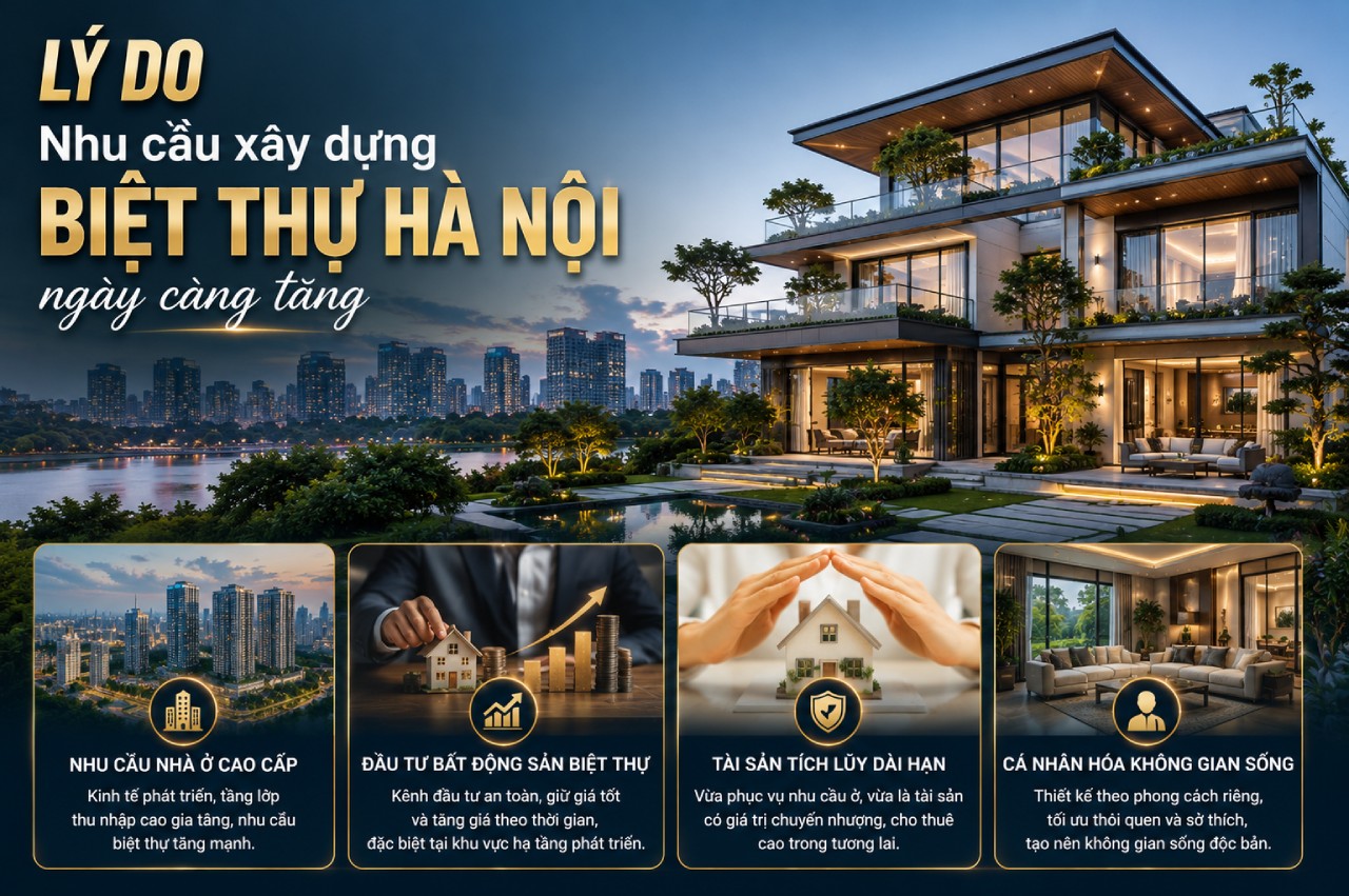 Lý do nhu cầu xây dựng biệt thự Hà Nội ngày càng tăng