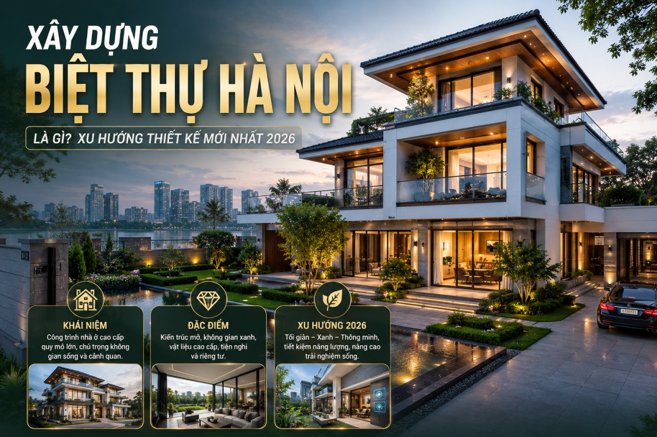 Xây dựng biệt thự Hà Nội là gì Xu hướng thiết kế mới nhất 2026
