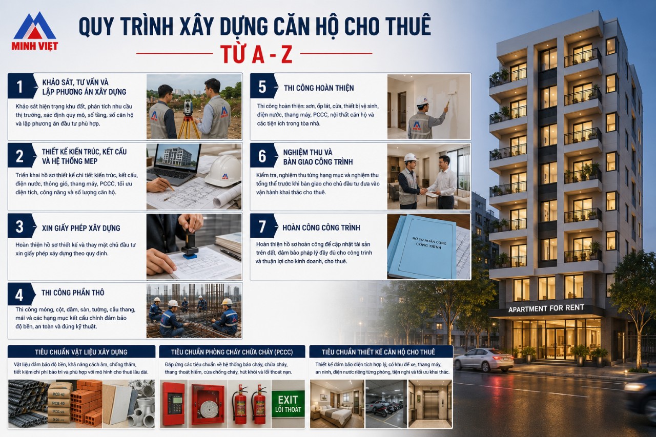 Quy Trình Xây Dựng Căn Hộ Cho Thuê Từ A - Z