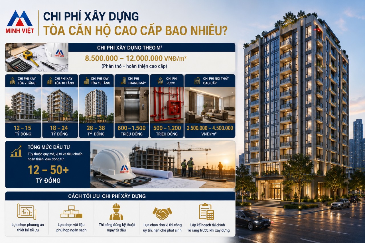 Chi Phí Xây Dựng Tòa Căn Hộ Cao Cấp Bao Nhiêu?