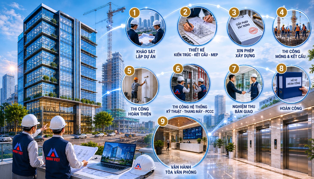 Quy Trình Xây Dựng Tòa Văn Phòng Từ A - Z