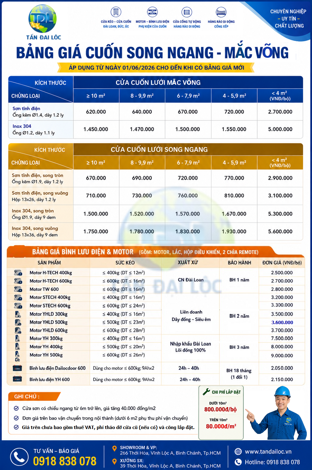 BÁO GIÁ CỬA CUỐN LƯỚI MẮC VÕNG SONG NGANG RẺ NHẤT