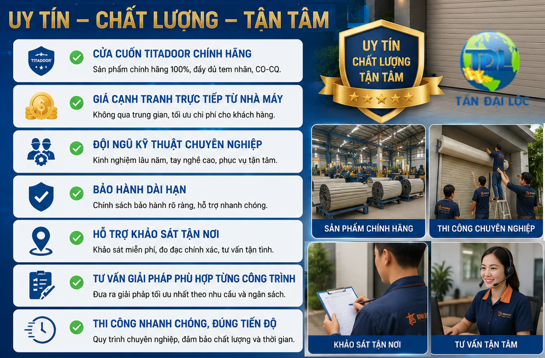 TẤN ĐẠI LỘC CAM KẾT CỬA CUỐN ĐỨC CHÍNH HÃNG GIÁ CẠNH TRANH