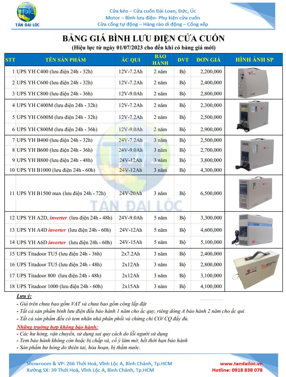 BẢNG BÁO GIÁ BÌNH LƯU ĐIỆN CỬA CUỐN CHÍNH HÃNG RẺ NHẤT TPHCM 2023