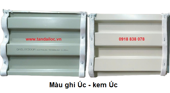 cửa cuốn tấm liền công nghệ Úc dailocdooor ghi - kem