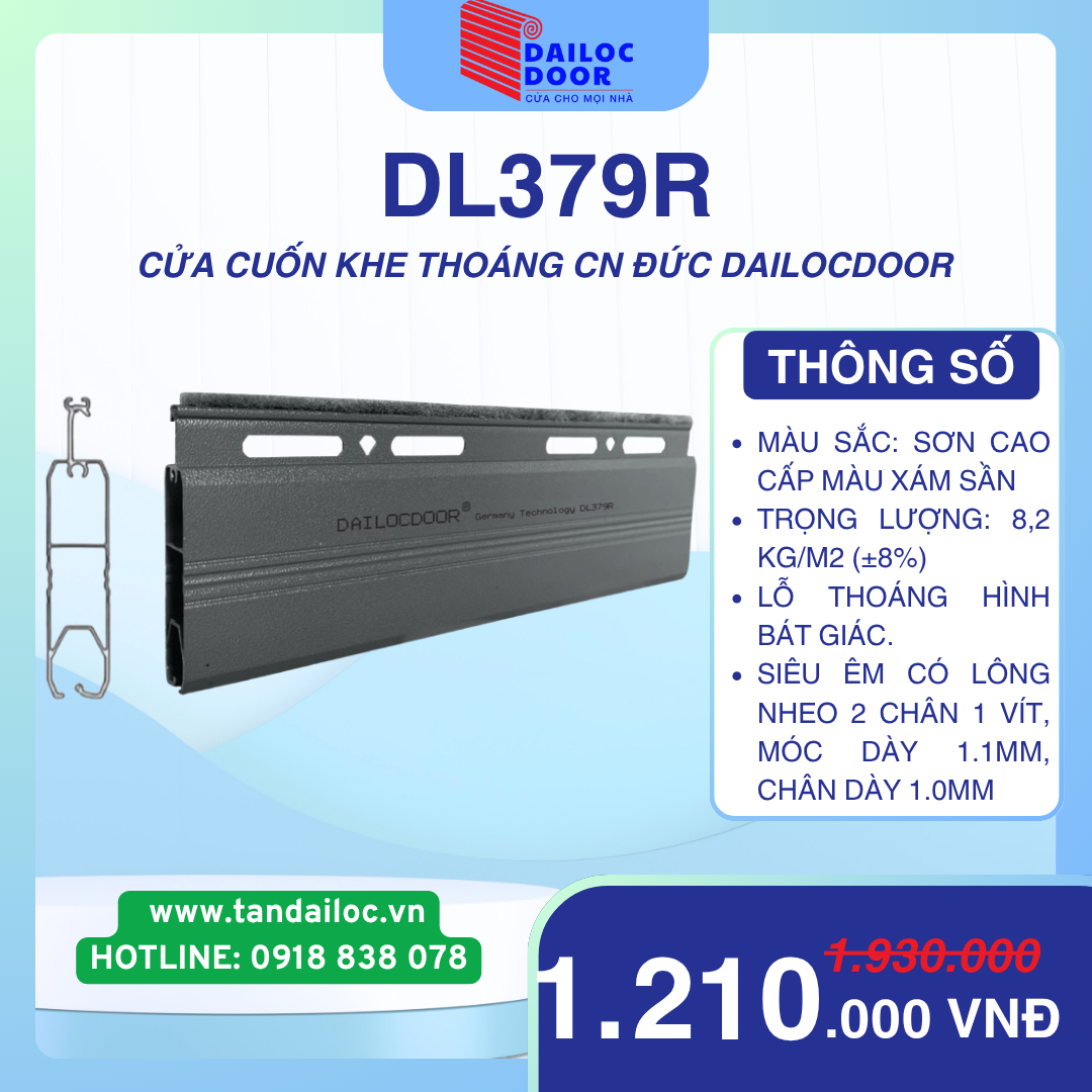 CỬA CUỐN NHÔM KHE THOÁNG CÔNG NGHỆ ĐỨC DAILOCDOOR DL379R