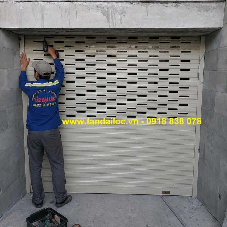 lắp đặt cửa cuốn nhôm công nghệ Đức Titadoor