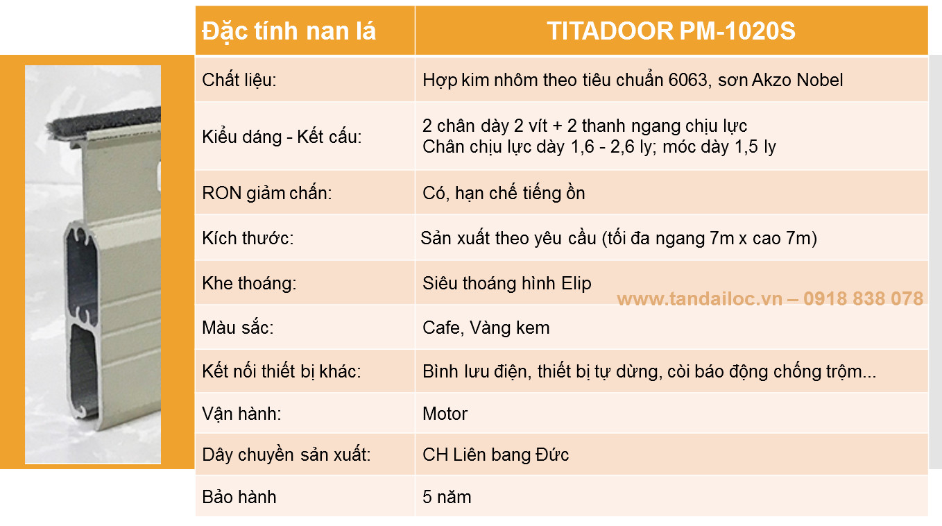 Cửa cuốn nhôm ô thoáng Công nghệ Đức PM-1020S