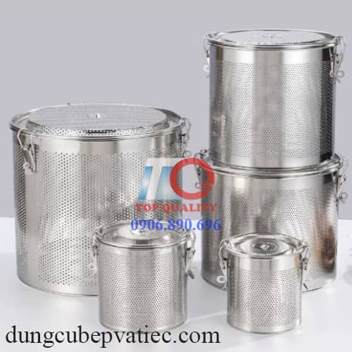 Lồng inox tròn có lỗ, lồng lọc gia vị inox, giỏ lọc gia vị inox, rổ lọc gia vị inox, lồng lọc xương inox 