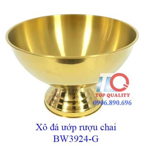âu xô inox 304 màu vàng đựng đá ướp lạnh rượu tây nhà hàng cao cấp