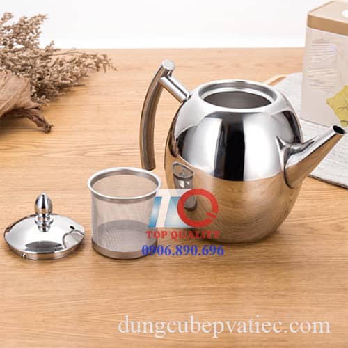 bình inox 1500ml, bình inox 1.5 lít, bình inox vòi dài 1.5 lít, bình pha trà 1.5 lít, ấm inox pha trà