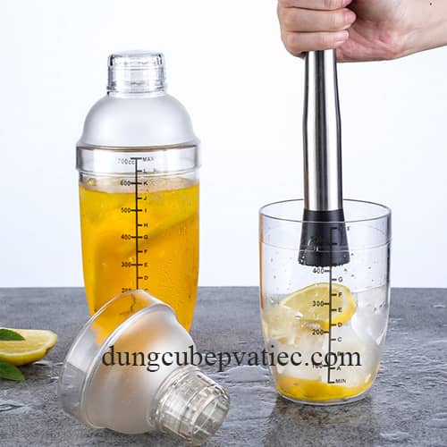 bình lắc nhựa 350ml 550ml 750ml 1000ml, bình shaker nhựa có vạch, bình lắc nhựa có vạch chia, bình lắc nhựa pha chế cocktail 