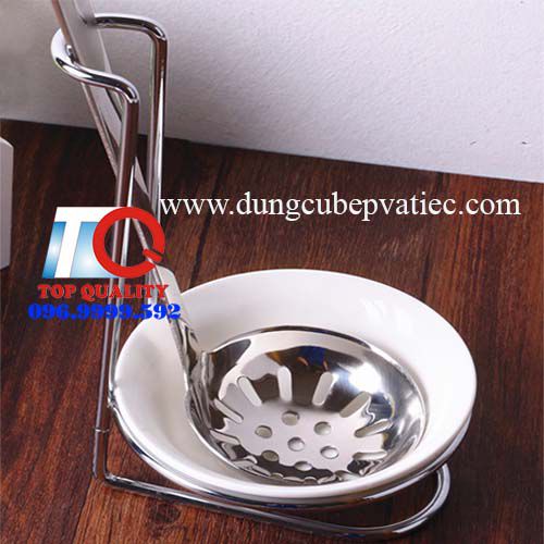 ​Bộ kê để vá soup lẩu khung inox bát sứ, SUPPORT LADLE