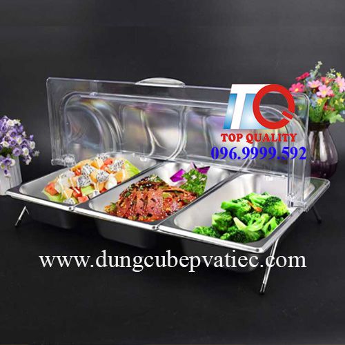 bộ khay inox trưng bày buffet