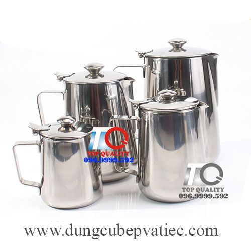 Ca đánh sữa inox có nắp, ca inox 0.6 l, ca inox 1 l, ca inox 1.5 l , ca inox 2 l