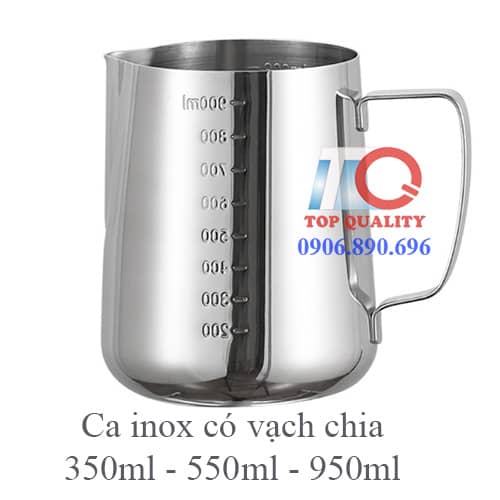 ca đong inox, ca inox chia vạch 350 500 900ml, ca inox 1 lít, ca đong định lượng, ca inox đo lường