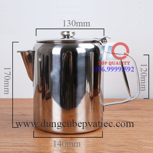 ca inox có quai, ca inox đựng trà cafe bia