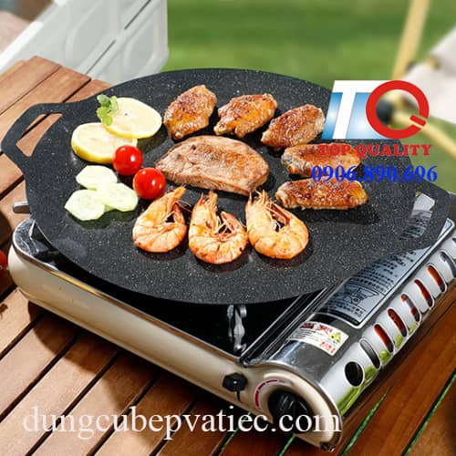 chảo đá 34cm, chảo đá nướng BBQ, chảo đá cạn lòng