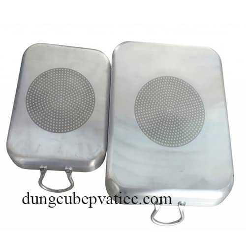 chảo nhôm chữ nhật có chống dính đế từ bếp từ