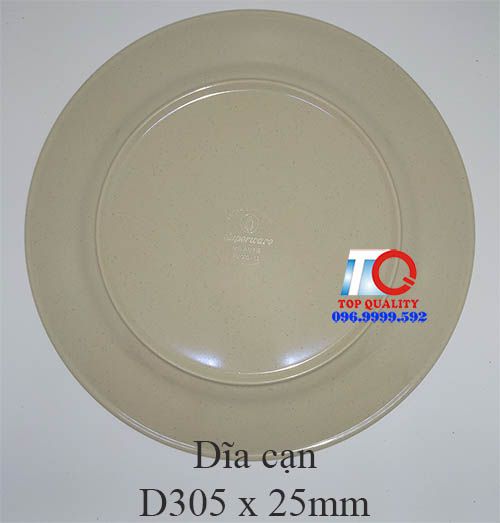 ​Dĩa cạn size lớn nhựa melamine nâu đá