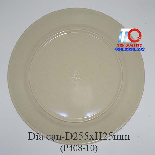 ​Dĩa nhựa melamine cạn màu nâu đá P408-10