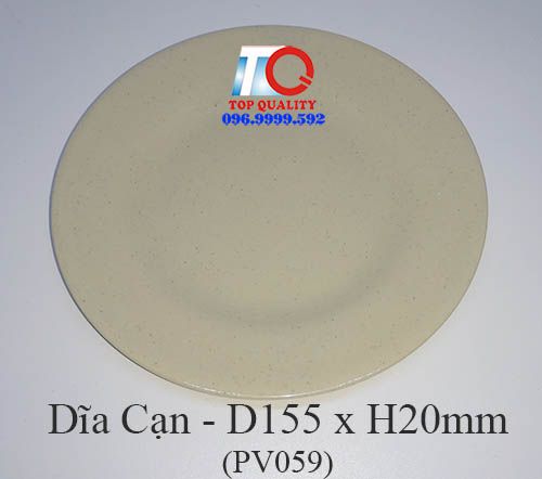 Dĩa melamine cạn màu nâu đá