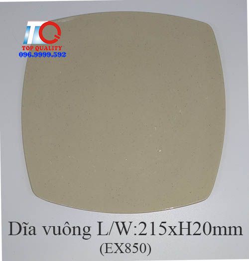 ​Dĩa melamine vuông màu nâu đá EX850-8.5