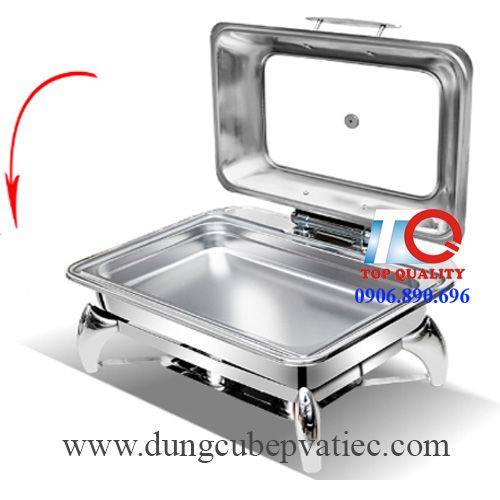 electric rectangle glass lid chafing dish 9 l