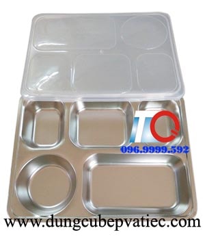 khay cơm inox 304, khay cơm cao cấp hàn quốc, khay cơm inox 5 ngăn, khay cơm 304, khay cơm inox có nắp 304