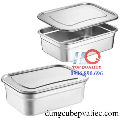 hộp chữ nhật inox đựng thực phẩm, hộp lưu mẫu thức ăn inox 304, hộp inox chữ nhật có nắp inox đậy kín