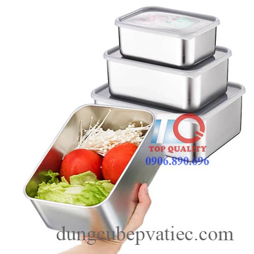 hop inox 304 co nap, hop inox 304 nap nhua, hop inox 304 nap day kin, hop inox 304 1 2 3 lit, hop inox bao quan thuc pham, hop inox tru thuc an