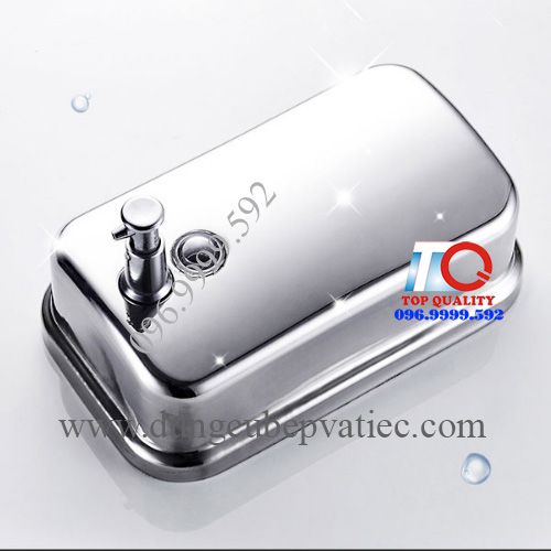 Hộp inox đựng xà phòng nút nhấn treo tường, hộp đựng xà bông inox, hộp inox nút nhấn đựng xà phòng