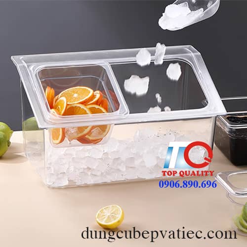 khay đựng topping bằng nhựa PC trong suốt, hộp đựng topping gia vị bằng nhựa trong suốt