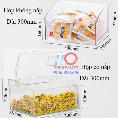 hộp nhựa trong suốt, hộp nhựa mica, hộp nhựa đựng bánh kẹo, hộp đựng siêu thị, hộp đựng trái cây sấy khô